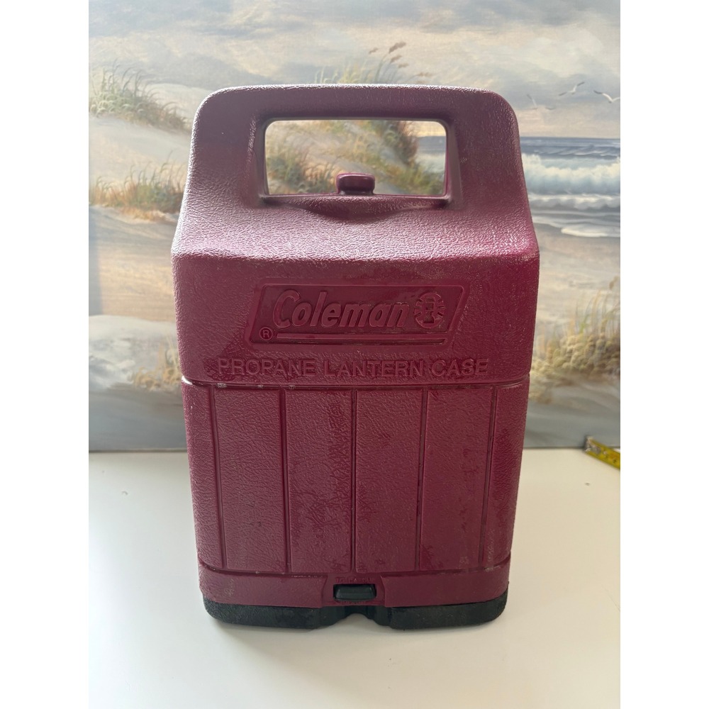 Vintage Coleman Propane Lantern with‎ Red Hard Plastic Carrying Case Dual Mantle